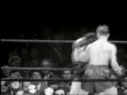 B/W 1948 Tony Zale + Rocky Graziano boxing in ring / Rupert Stadium, Newark / series Stock Footage