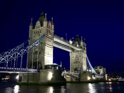 HD: Tower Bridge in London at night Stock Footage