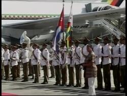 Zimbabwean president visits Cuba News Clip