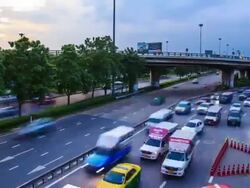 car driving on road, day to night time lapse Stock Footage