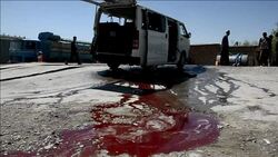 CLEAN : Afghan government employees vehicle hit by bomb News Clip