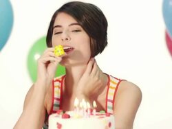 Happy woman on her birthday Stock Footage
