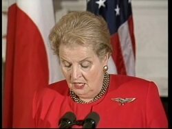 USA: ALBRIGHT &amp; JAPANESE FOREIGN MINISTER PRESS CONFERENCE News Clip