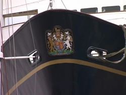 Royal Yacht Britannia Being Pumped Out in Port News Clip