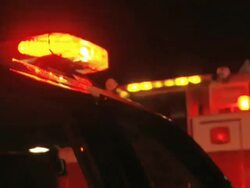 Police Car Flashers - Night 01 Stock Footage