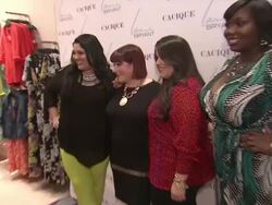 Marcy Guevara, Carnie Wilson, Ashley Falcon and Alissa Wilson  at Lane Bryant 34th Street Flagship Store Opening Party Stock Footage