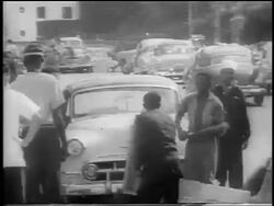 B/W 1959 group of men destroying furniture in street after revolution / Havana / newsreel Stock Footage