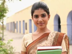 Portrait of a school teacher, Faridabad, Haryana, India  Stock Footage