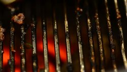 HD:meat grill skewer kebabs on barbecue grill Stock Footage