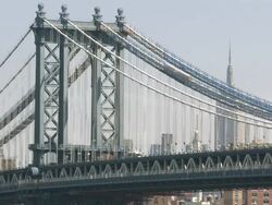 MS View of Manhattan bridge / New York, New York, United States Stock Footage