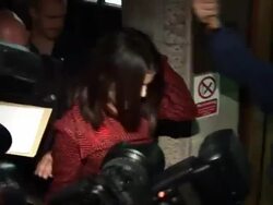 Selena Gomez outside BBC Radio One at the Celebrity Sightings in London with Selena Gomez at London England. (Footage by WireImage Video/GettyImages) Stock Footage