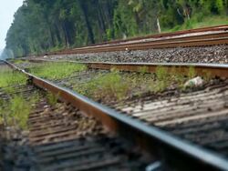 Down the Railway Tracks Stock Footage