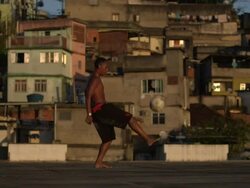 Football In Brazil - Morro Da Sao Carlos Favela Stock Footage