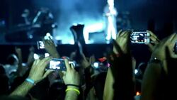 Concert crowd taping the show. Stock Footage