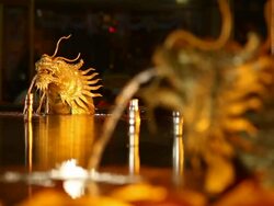 Dragon statue fountain. Stock Footage