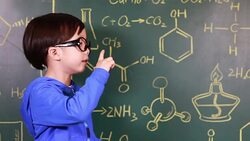 Child Learning chemistry Stock Footage
