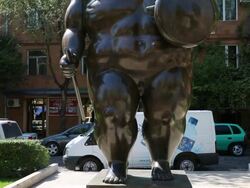 Yerevan, Cascade, view of statues and gardens Stock Footage