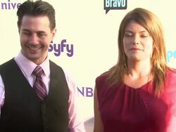 Johnny Iuzzini and Gail Simmons at the NBC Universal Press Tour All-Star Party at Los Angeles CA. (Footage by WireImage Video/Getty Images Entertainment Video) Stock Footage