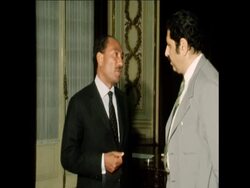 SYND 6 5 73 EL FATAH LEADER KHALED EL HASSAN MEETS SADAT News Clip