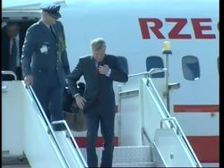 NATO Sec Gen and NATO ambassadors arrive for talks on Georgia News Clip