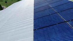 Solar Panel Rooftop Renewable Energy System Solar Cells Glowing in the Sun Stock Footage