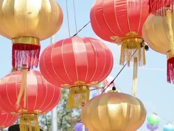 Paper Lanterns in Chinese New Year Stock Footage