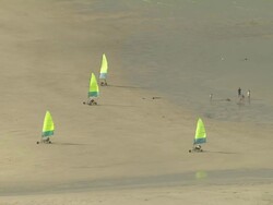 Sand Yachting Stock Footage