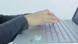 Business woman typing laptop Stock Footage