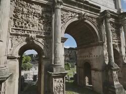 Arch of Septimius Severus in The Roman Forum Stock Footage