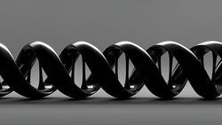 Animated DNA strand on a gray background (Loop). Stock Footage