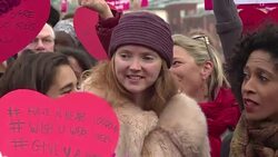 CLEAN : Model Cole leads London protest over Calais Jungle children News Clip