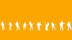 Guitarist Silhouettes -yellow background Stock Footage