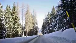 Trentino Alto Adige, mountain road in the winter in Val di Sole. Stock Footage