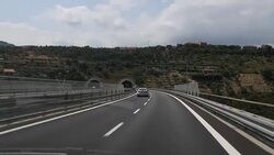 Drive through tunnels in Italy Stock Footage