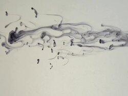 Black ink squirting and dispersing in turbulent pattern of swirls Stock Footage