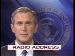 US president uses weekly radio address to comment on Iraq News Clip