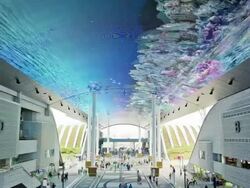 WS T/L People enjoying at 2012 Korea Yeosu Expo / Yeosu, Jeollanam-do, South Korea Stock Footage