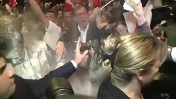 CLEAN : Man dumps flour on France's Fillon at rally News Clip