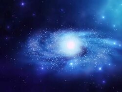 Blue deep space galaxy rotating Stock Footage