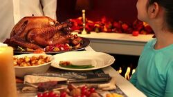 Thanksgiving Turkey Dinner Stock Footage