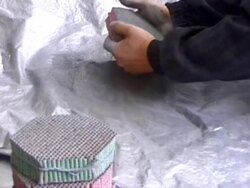 Making Fireworks  Filling firecracker tubes with flash powder Stock Footage