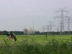Nuclear Power Station in the green Stock Footage
