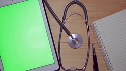 camera shot dolly:Tablet green screen Stock Footage