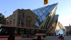 ROM or Royal Ontario Museum During Daytime in Toronto,Canada Stock Footage