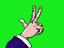 Sleeved cartoon hand counts to five Stock Footage