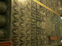 Pan left Shot Reclining Buddha Bangkok Thailand Stock Footage