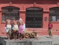 WS View of Cermonial burial ritual AUDIO / Kathmandu, Central Region, Nepal Stock Footage