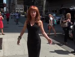 Kathy Griffin poses for photographers Stock Footage