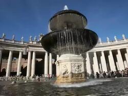 MS Fountain at St. Peter's Square / Vatican City, Italy Stock Footage