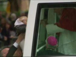 Pope Benedict blesses baby News Clip